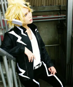 Denki Kaminari Wig with Lightning Bolt Clip cosplay