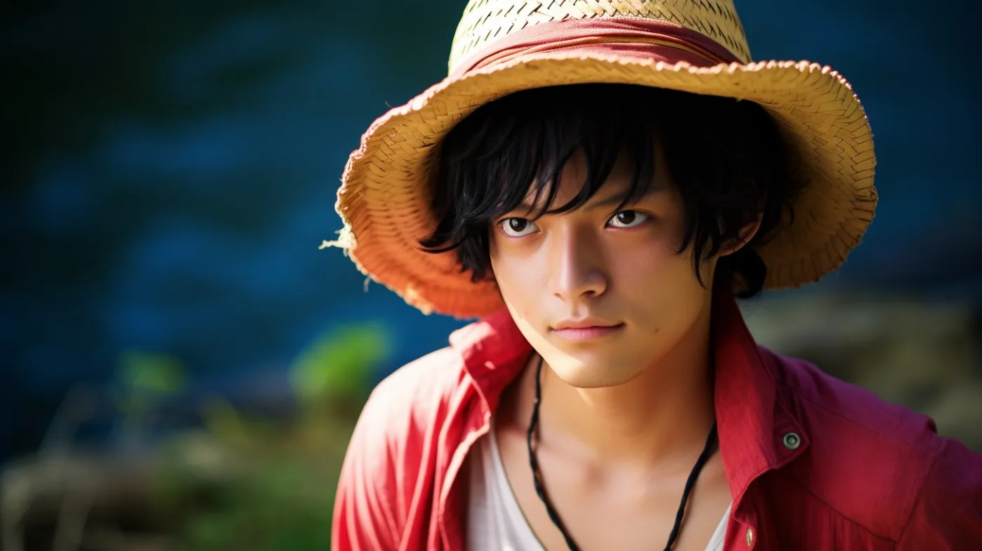 cosplaying Luffy from One Piece anime